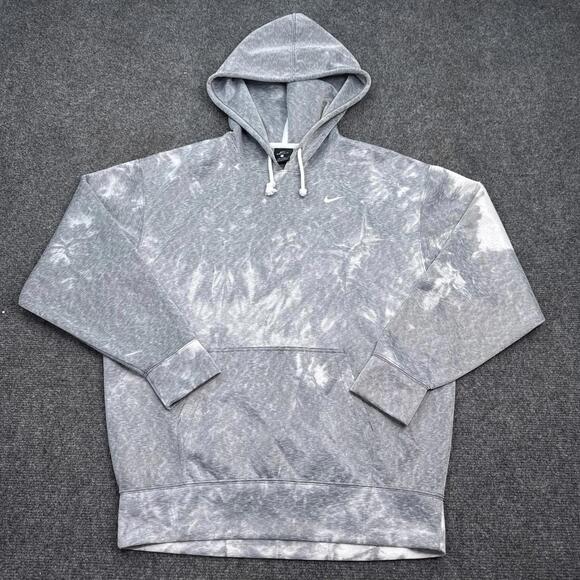 Nike Dri-Fit Hoodie Womens Size XS Gray Tie Dye Pullover Athleisure Active - Picture 1 of 10